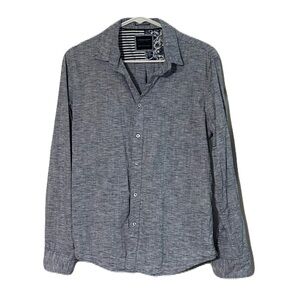 Denim‎ & Flower Gray Casual Button Down Shirt Classic Style